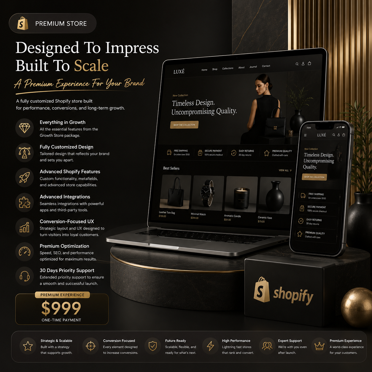 Premium Shopify Store Package – A Bespoke Shopify Experience Built for Growth